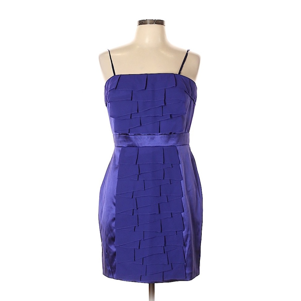 Arden B Bright Blue midi chiffon and satin midi Dress, size 12.